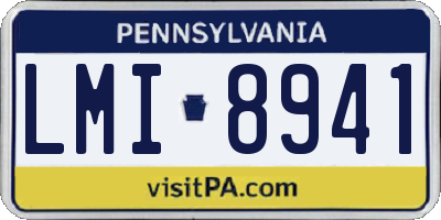 PA license plate LMI8941