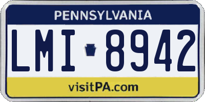 PA license plate LMI8942