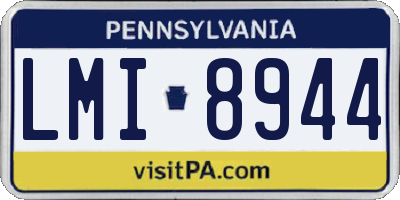 PA license plate LMI8944