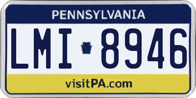 PA license plate LMI8946