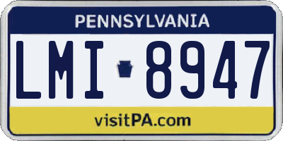 PA license plate LMI8947