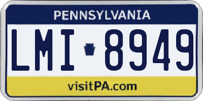 PA license plate LMI8949