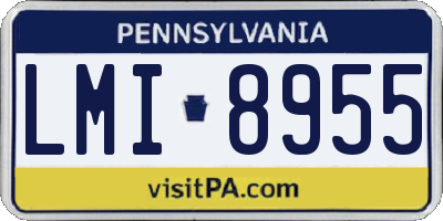 PA license plate LMI8955