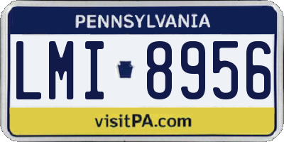 PA license plate LMI8956