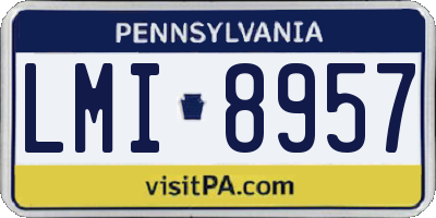 PA license plate LMI8957