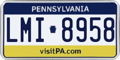 PA license plate LMI8958