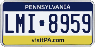 PA license plate LMI8959