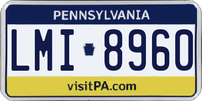 PA license plate LMI8960