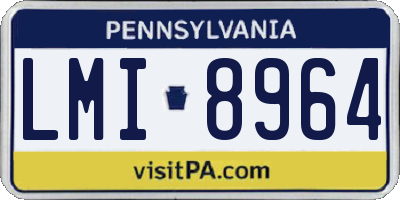 PA license plate LMI8964