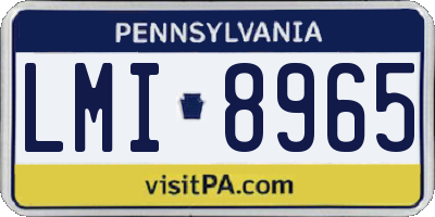 PA license plate LMI8965