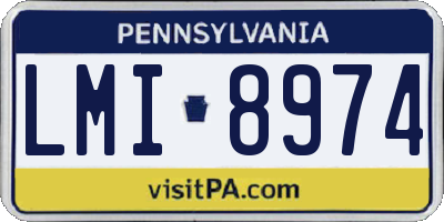PA license plate LMI8974
