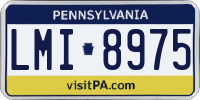 PA license plate LMI8975