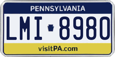 PA license plate LMI8980