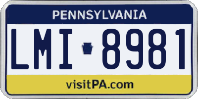 PA license plate LMI8981