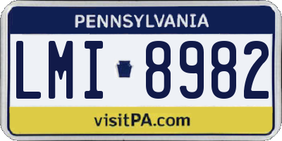 PA license plate LMI8982