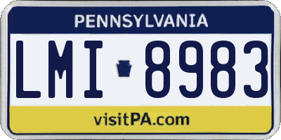 PA license plate LMI8983
