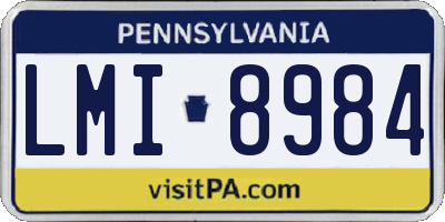 PA license plate LMI8984