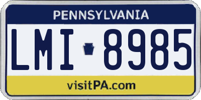 PA license plate LMI8985