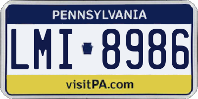 PA license plate LMI8986