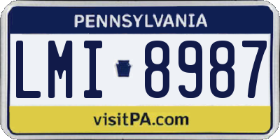 PA license plate LMI8987