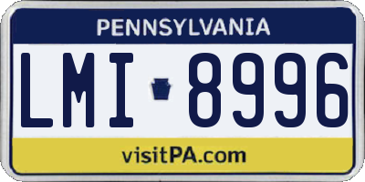 PA license plate LMI8996