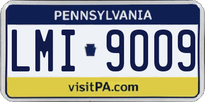 PA license plate LMI9009