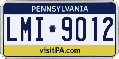 PA license plate LMI9012