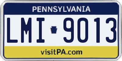 PA license plate LMI9013