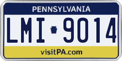 PA license plate LMI9014