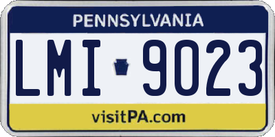 PA license plate LMI9023