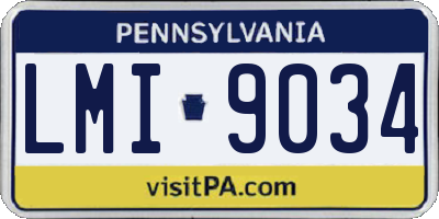 PA license plate LMI9034