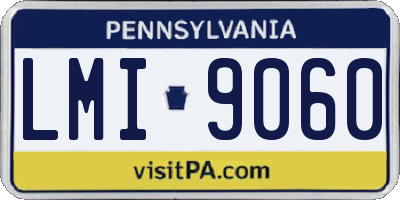 PA license plate LMI9060