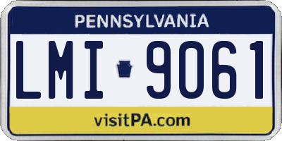 PA license plate LMI9061