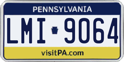 PA license plate LMI9064