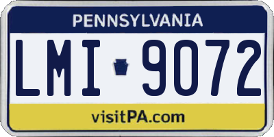 PA license plate LMI9072