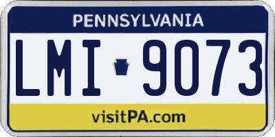 PA license plate LMI9073