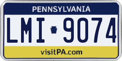 PA license plate LMI9074