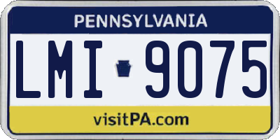 PA license plate LMI9075