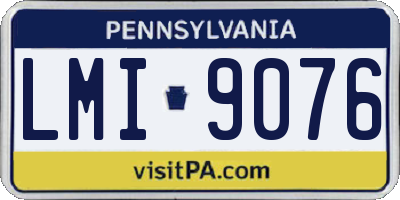 PA license plate LMI9076