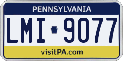 PA license plate LMI9077