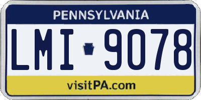 PA license plate LMI9078