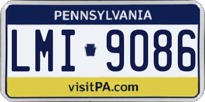 PA license plate LMI9086