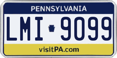 PA license plate LMI9099