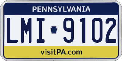 PA license plate LMI9102