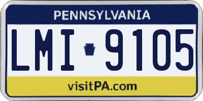 PA license plate LMI9105