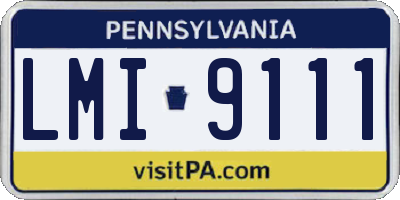PA license plate LMI9111