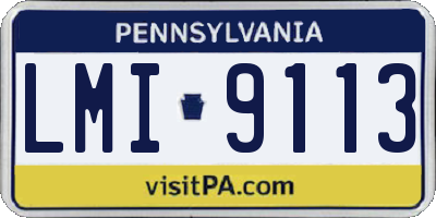 PA license plate LMI9113