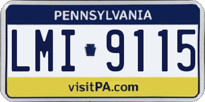 PA license plate LMI9115