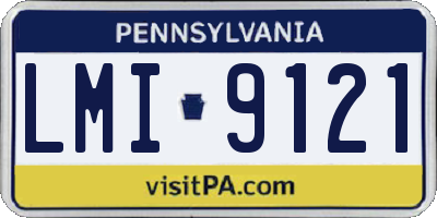 PA license plate LMI9121