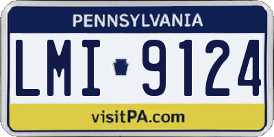 PA license plate LMI9124